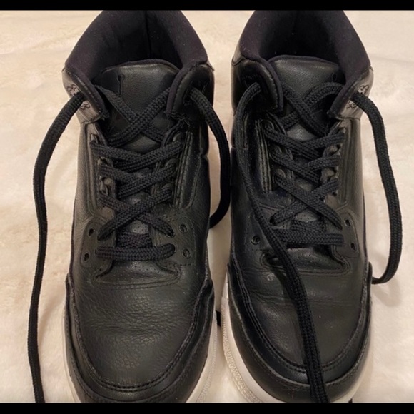 Nike Air Jordan 3 Retro Black Sz 6.5y VGUC - Picture 3 of 7